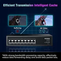 Comprar Aumox Conmutador 8 Puerto Gigabit Poe 120 Red Ethernet Plug
