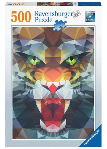 Puzzle Ravensburger Lion A Partir De Polígonos, 500 Piezas