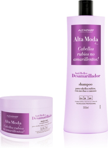 Alfaparf Alta Moda Desamarillador Kit Shampoo + Mascara 