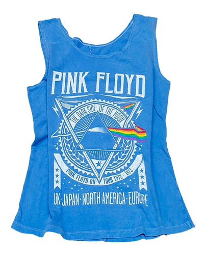 Musculosa Pink Floyd Clasica De Algodon Azul Lupe Store