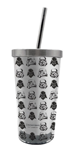 Copo Canudo Eco Star Wars Stormtrooper Darth Vader 450ml