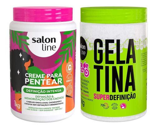 Kit Todecacho Creme Para Pentear+gelatina Define Salon Line