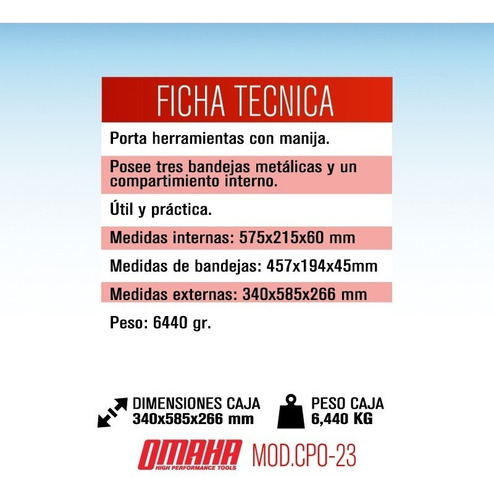 Imagen 2 de 10 de Caja De Herramientas Plástica 23'' Omaha + 3 Bandejas