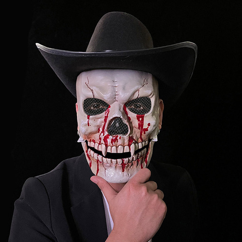 Máscara De Esqueleto De Halloween Boca Móvil Aterrador