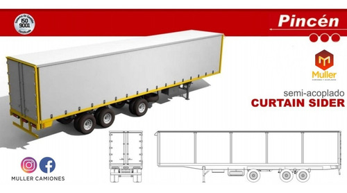 Imagen 1 de 1 de Semirremolque Curtain Sider Recto Pincen 0km 14,50 2+1