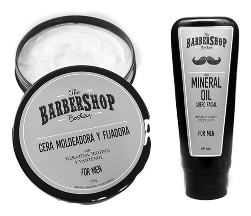 Kit Cera Barbershop + Aceite Mineral Tratamiento Barba Oil