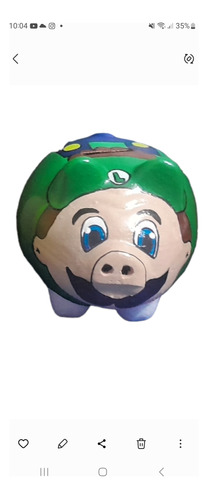 Alcancía Cerdito Personalizada Mario Bross