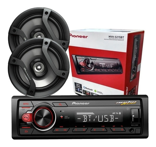 Estereo Pioneer Mvh 215bt Y Parlante Combo Pioneer 6 Pulgas