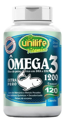 Omega 3 1200mg Epa 780 / Dha 488 - 120 Cápsulas Unilife