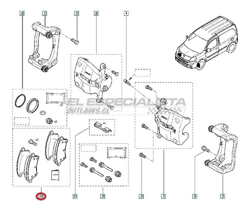 Pastilla De Freno Delantera Renault Kangoo Ii 2010