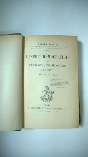 L'espirit Democratique De L'enseignement Secondaire Argentin