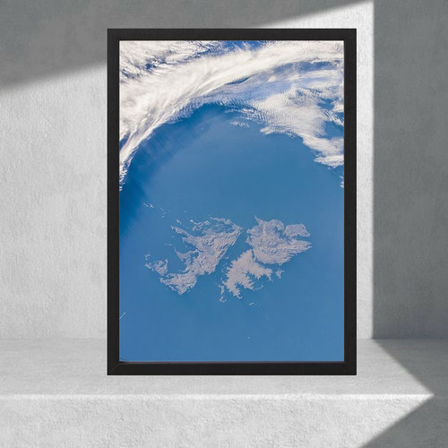 Cuadro Decorativo Islas Malvinas Argentinas 08 - A3 30x40 Cm Celeste Negro