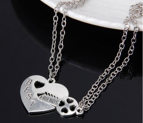 Set X 2 Collares Mejores Amigos Llave Y Corazón Bff 