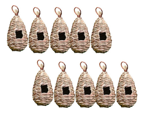 10pcs Handwoven Straw Hatching Grass Cave