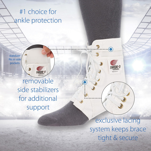 Swede-o Ankle Lok Tobillera, Blanco - Mediano