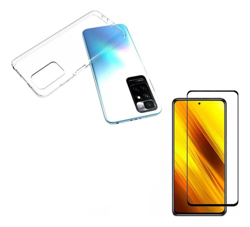 Case Funda Transparente Para Xiaomi Redmi 10 + Mica Vidrio