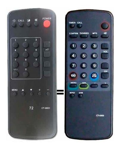 Control Remoto Tv De Tubo Para Toshiba Tv-72