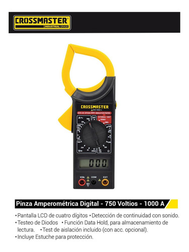 Imagen 2 de 4 de Pinza Amperométrica Digital 200 - 750 V Crossmaster 9936591
