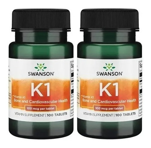 Vitamina K1 100 Tab 100mcg Made Usa Pack 2x Envio Gratis