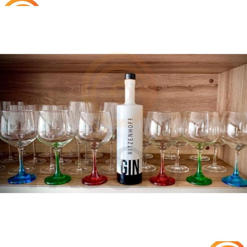 Copa de ginebra azul ideal para bebidas con base Tanqueray Beefeater Bulldog, color azul