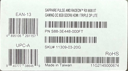 Placa De Video Amd Sapphire Pulse Radeon Rx 6600 Xt 8gb (Usado)