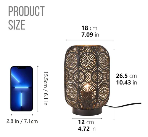 Lámpara De Mesa Industrial, Mesita De Noche Enchufe, L...