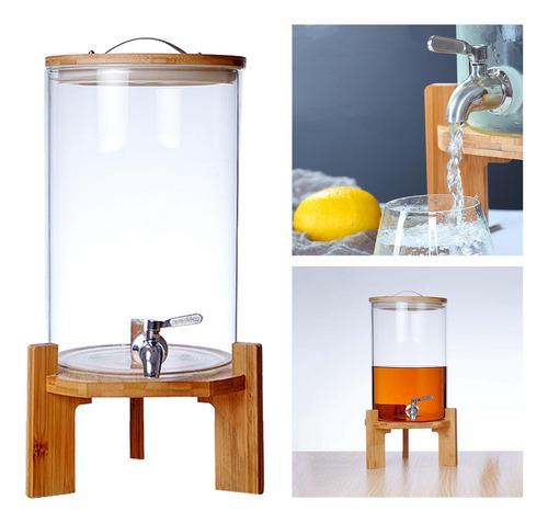 Dispensador De Barril De Bebidas De Vidrio, Jarra De Jugo 8l