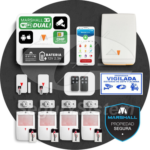 Kit Inalámbrico Alarma Domiciliaria Casa Teclado Marshall 3