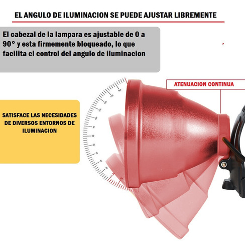 Focos De Caza Linterna Minera Recargable Luz Roja Led 200w