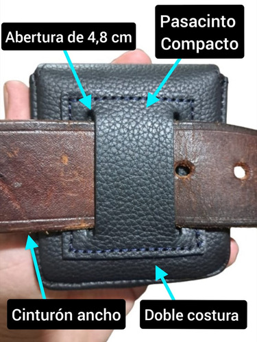 Funda Estuche Cuero Para Blackview Hero 10 Negro Premium Negro Con Pasacinto Compacto Para Guardar El Celular Sin Ninguna Protección Adicional Puesta