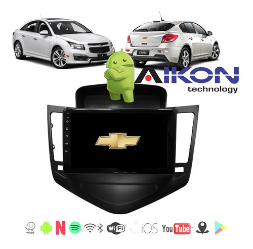 Imagem 1 de 10 de Kit Central Multimidia Cruze Android Aikon Tv Digital Cam Re