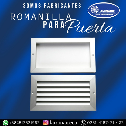 Romanilla Para Puerta Con Contramarco 14x08 De Aluminio 