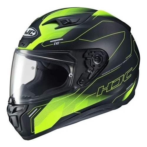 Casco Cerrado Hjc I10 Taze Verde Mate Super Outlet