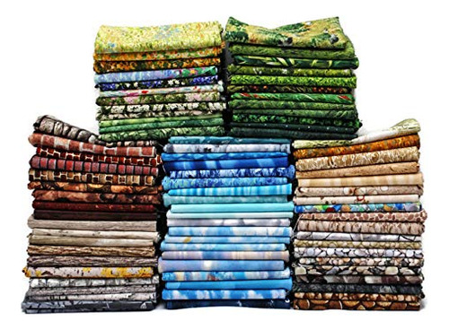 10 Fat Quarters  Colcha Paisaje Naturaleza Zacate Ladrillo