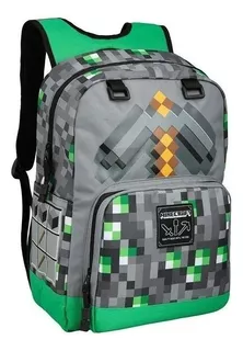 Mochila Escolar Student Minecraft Creeper Diamond