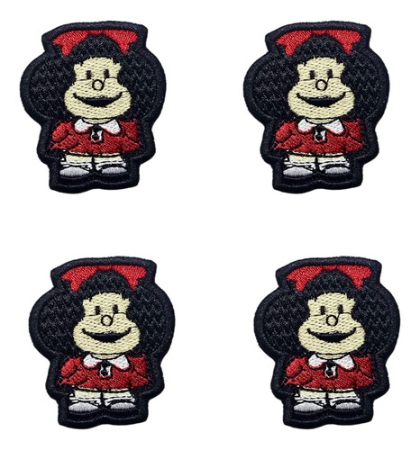 Aplique Mafalda Parche Bordado Termoadhesivo Multicolor Mafalda Clasica