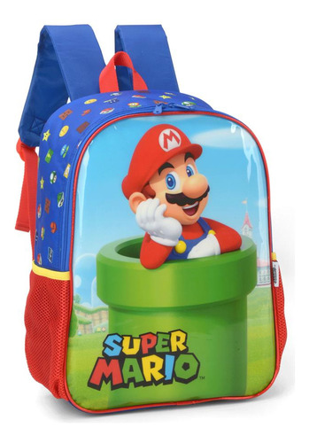 Mochila Escolar Costas Infantil Super Mario World Luxcel