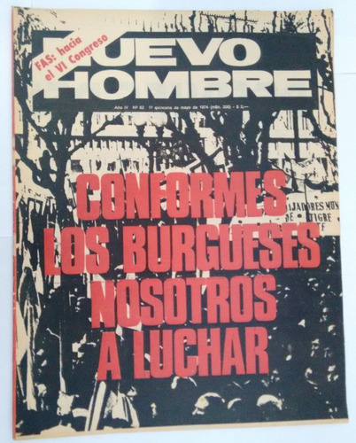 Nuevo Hombre 62 Mayo 1974 Fas Villa Constitucion 