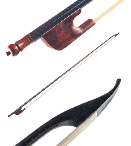 ,, Violino Bow Well Ebony Balanced Style Branco Barroco 4/4