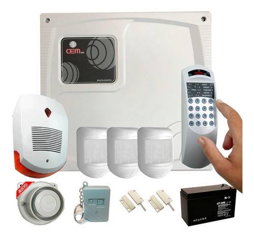 Kit Alarma 5 Zonas Con Teclado,3 Sensores, Batería, 2 Magnéticos, Sirena De Interior Y De Exterior