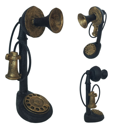 Telefone Antigo Retro Vintage Em Resina - Decoração