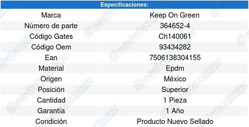Manguera Moldeada Superior Yukon V8 5.7l 96 A 00 Kg 6648014