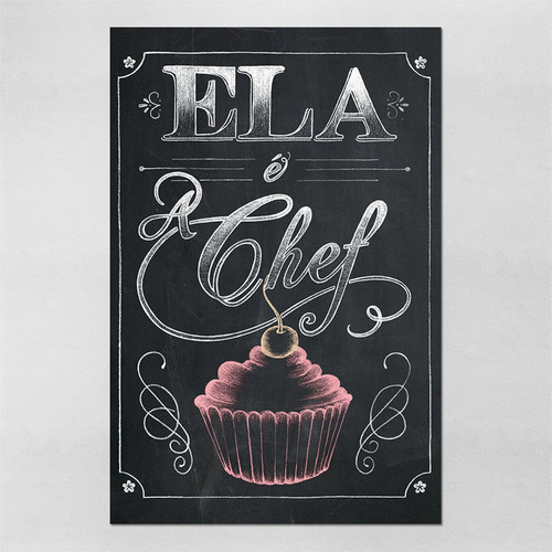 Poster 60x90cm Ela É Chef - Cozinha - Comida 98