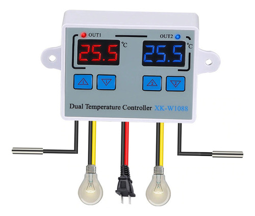 S Controlador De Temperatura Com Termostato Digital Duplo,