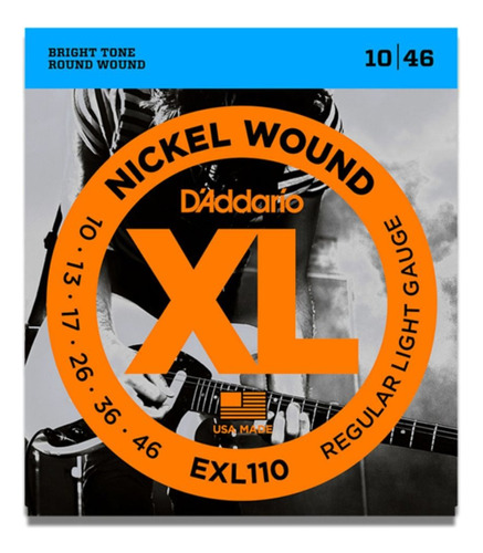 Cuerda D'addario Xl Nickel Wound Guitarra Eléctrica Exl110