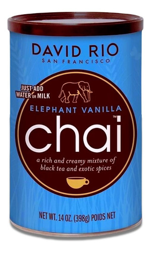 David Rio Té Chai Elephant Vanilla Lata 398g