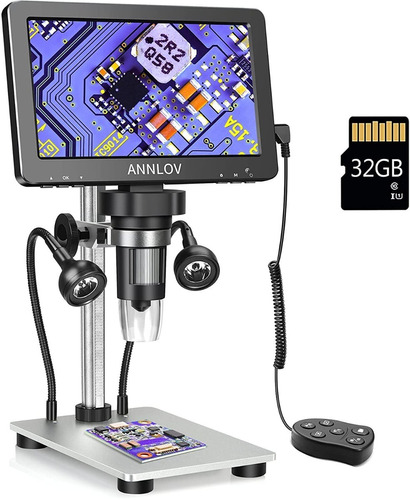 Microscopio Digital Lcd 7 In 1200 X Camara Enfoque 12 Mp Led