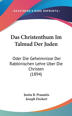 Libro Das Christenthum Im Talmud Der Juden: Oder Die Gehe...