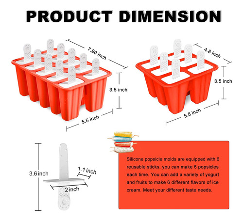 Moldes Para Paletas 10 Piezas De Silicona Para Hacer Paletas