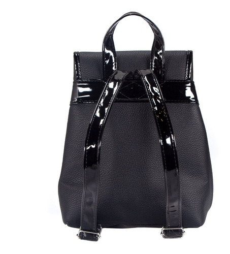 Imagen 4 de 7 de Mochila De Mujer Bolso Mini Con Solapa Broche De Iman Fedra